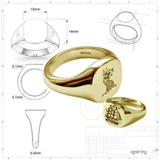 9ct gelbgold familie crest - gelbgold,