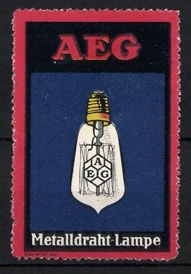 Reklamemarke aeg metalldraht - aeg,,