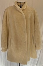 Luxus Lama Damenmantel 46 Alpaka Mohair Creme Bartz Mantel Naturhaar Warm