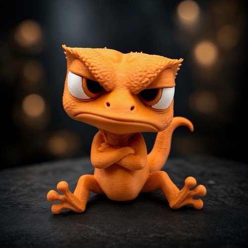 Frecher grumpy gecko figur - gecko,