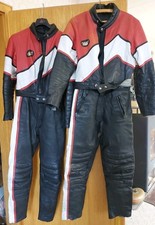 Motorrad Kombi ECHT LEDER Belmo Leder Jacke + Hose Vintage Biker
