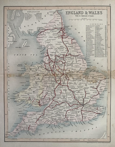 Karte von england - und, wales
