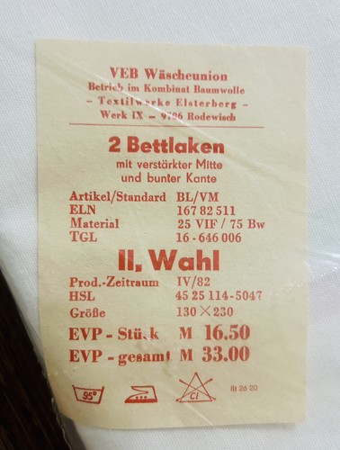 Ddr bettlaken 130x230 veb - ddr,