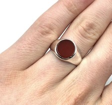 925 Silber Siegel Ring roter