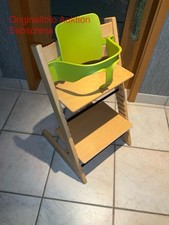 Stokke Tripp Trapp Hochstuhl, Naturfarbig Lasiertes Holz, Babyset In Hellgrün