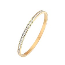 Damen Armband Armreif Modeschmuck aus Edelstahl Silber Gold Rosé Zirkonia Steine