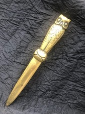 Jugendstil - Brieföffner - Art Deco - Falzmesser - EULE - Messing