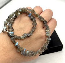 Echte Labradorit Halskette mit