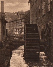 110/434 AK ALTE TECHNIK MÜHLE WASSERRAD FACHWERK BAD HERSFELD