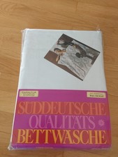 4 tlg. Mako Brokat Damast Bettwäsche 155x200cm  weiß Baumwolle OVP Oma Edel Chic