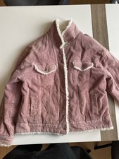 Soya Damen Cord Jeans Jacke Gr. M rosa Webpelzfutter