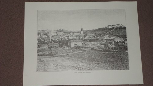 Alter holzstich von pribram - alter,