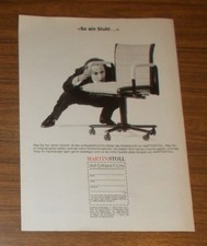 Seltene Werbung MARTIN STOLL KOLLEKTION/B Drehstuhl Bürostuhl Pantomime 1989