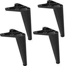4x Möbelfuß schwarz Design Möbel Bein Tisch Fuss 100 / 200 mm Anschraubfuß rund