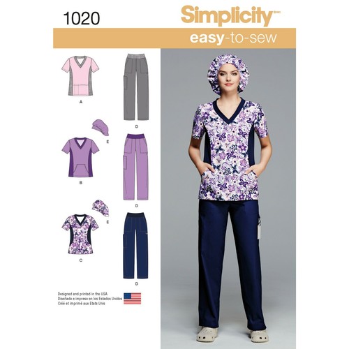 Simplicity 1020 scrubs hut - 1020,