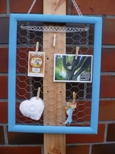   Pinboard Pinwand Memoboard shabby chic vintage Bilderrahmen, maritim-blau