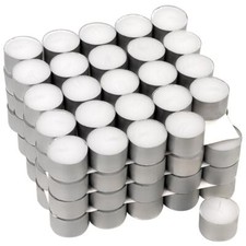 100 Teelichter weiß mit