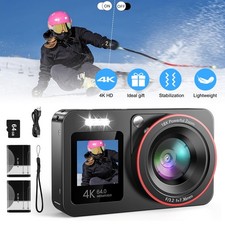64MP Digitalkamera 4K Profi Fotokamera Kompakt 18X Digitalzoom mit 64GB Karte DE