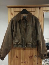 Zara Damen Winter Jacke Waxed