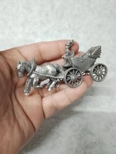 Alte Zinnfigur Pferdekutsche