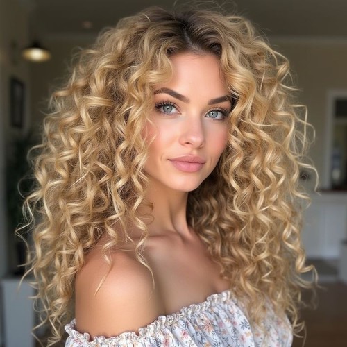Ombre goldblonde lockige - goldblonde,