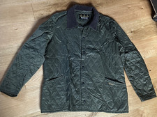 BARBOUR leichte Steppjacke dunkelgrün mit braunem Cordkragen KLASSIKER XL