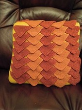 Strickkissen Kissen gestrickt Sofakissen 40x40 cm gelb bordeaux terrakotta 1