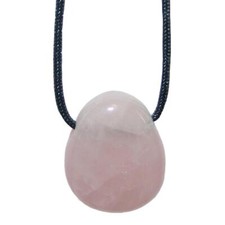 Rosenquarz Trommelstein Tropfen gebohrt(2,5 mm) Glückstein Anhänger