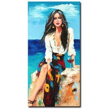 ORIGINAL Acryl Bild Gemälde Frau Abstrakt Malerei Kunst Modern Erotik HANDGEMALT