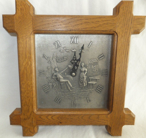 Wanduhr zinn mit - zinn, 28x28cm