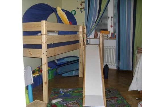 Kinderhochbett massivholz mit - massivholz,