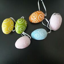 Osterdeko Eier Kunststoff zum Hängen 6 Stück