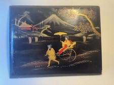 Asiatika Lackplatte Rikscha