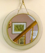 RUNDER SPIEGEL 50ER JAHRE BADSPIEGEL DRAHT RAHMEN MIDCENTURY DESIGN Ø 35 cm