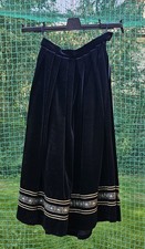 Lady Land Trachtenrock Samt-Rock Trachten Schwarz wadenlang  Gr 38