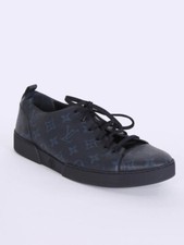 Auth. Louis Vuitton *Match-Up Monogram* Low Cut Mens Black Blue #GO1115