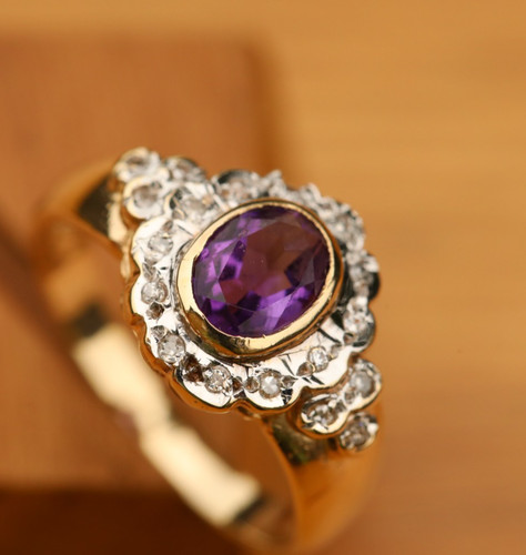 Cocktail ring amethyst - cocktail, 9