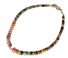 Opal Armband Armschmuck Steine natürlich 4-7 mm breit Länge : 27 cm Handarbeit