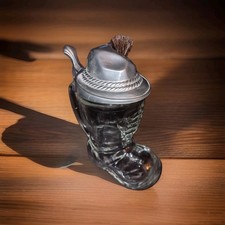 Bierseidel Glas mit Zinndeckel