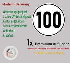 Aufkleber 100 km/h für Auto