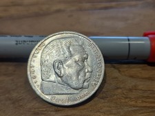 Paul von Hindenburg 5 Reichsmark Münze  1938 F - Deutsches Reich Silber