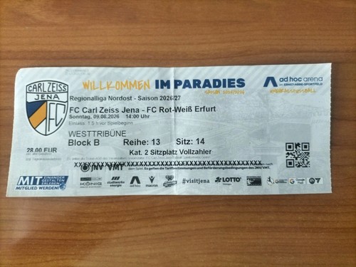Sammler ticket fc carl - 26/27,
