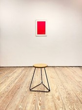 Industrial Style Bar Hocker, Schwarz-Stahl und Eiche Sitz