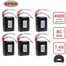 6 x Für Spektrum DX9 DX8 DX7 DX6E DX6 2S 7.4v LiPo-Akku 4000mAh JST JR  8C/16C