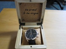 Herren Holzkern Uhr – Lederband – unbenutzt mit Verpackung