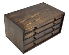 Alter Uhrmacher Taschenuhr Gläser Uhrmacherkasten Schubladenschrank mit 8 Laden