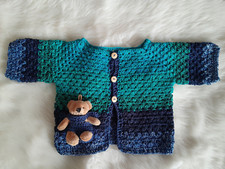 Design Baby Jäckchen Handarbeit handmade Erstlingsausstattung mit Teddybär 62/68