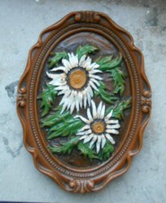 Wachsbild, handgearbeitete Wachskunst, aus Berchtesgaden, oval, 20 x 15 cm