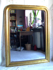 Spiegel 121 cm Frankreich Empire Holz Gold Perlenschnur Wandspiegel 1850