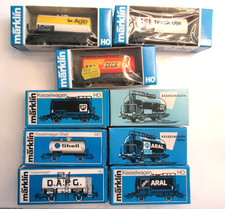 Märklin Kesselwagen Tankwagen, Konvolut 9 Stück, ARAL,BR,AGIP,SHELL in OVP,